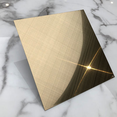 Quatro pés Champagne Cruz de Ouro Lâmina de cabelo escovada Chapa de aço inoxidável para aplicações decorativas