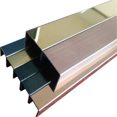 Perfil em U de Aço Inoxidável 304 com Revestimento PVD Colorido para Uso Interno e Externo