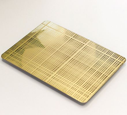 Bom preço Finitura de espelho de ouro 304 aço inoxidável placa gravada de decoração placa 1219x2438mm tamanho on-line