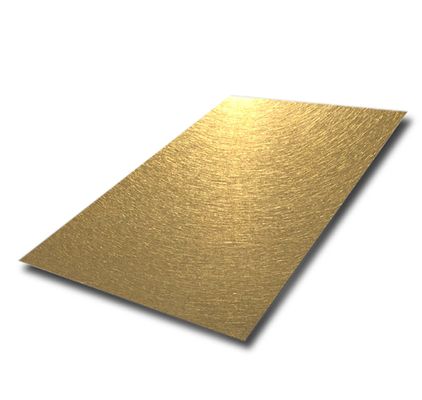 Chapa de Vibração em Aço Inoxidável 304 com Revestimento PVD Dourado, Decoração em Placa 1219x2438mm