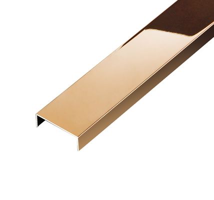Bom preço SS304 Rose Gold Hairline Mirror Finish Anti Finger Print Stainless Steel U Tile Trim para Parede Decorativa on-line