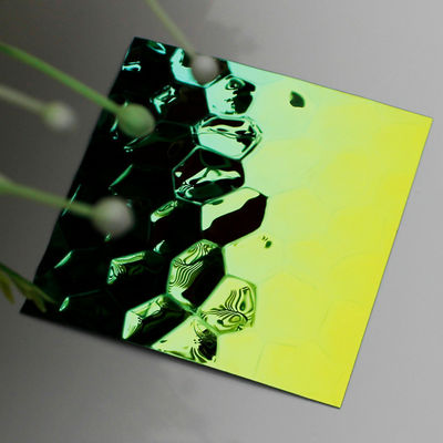 Bom preço Placa de aço inoxidável decorativa estampada de cor verde martelada 304 Grau 1219x2438mm on-line