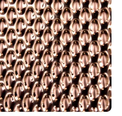 Espelho de ouro rosa 6WL Padrão de chapa de aço inoxidável em relevo 0.85mm espessura para parede e teto decorativos