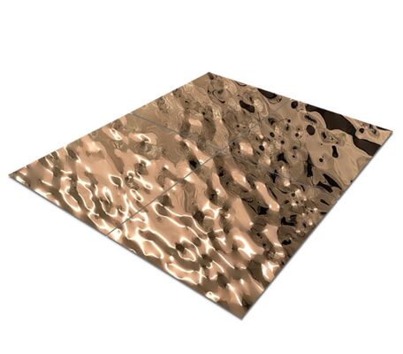 Bom preço Decoração de parede, teto e hotel com folha de efeito ondulado espelhado em ouro rosa on-line