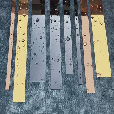 Acabamento autoadesivo em aço inoxidável, decoração de parede com borda de metal flexível