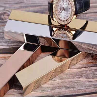 Tamanho personalizado 304 aço inoxidável U forma de azulejo de guarnição com superfície de espelho