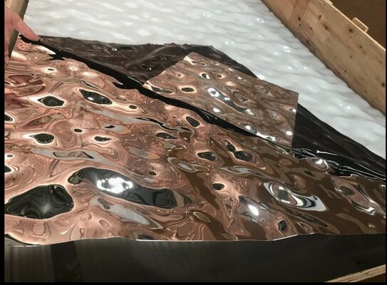 Bom preço Folha de aço inoxidável de ondulação de água 3D, painel decorativo de acabamento de espelho on-line
