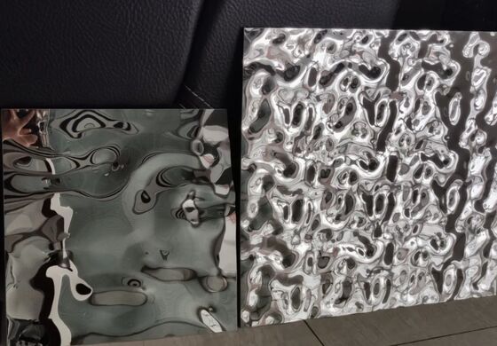 Espelho de aço inoxidável de ondulação de água: placa decorativa altamente refletora