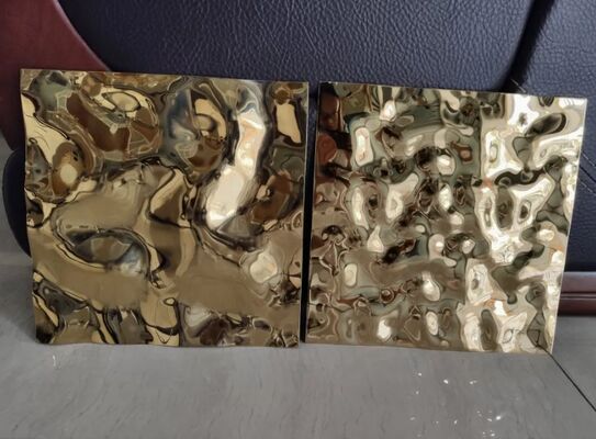 Bom preço Chapa de Aço Inoxidável com Acabamento Espelhado Dourado Grau 304, Padrão Ondulado, 0.65mm de Espessura para Aplicações Decorativas on-line