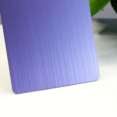 Bom preço Folha de aço inoxidável de linha de cabelo PVD Violeta de grau 201 Folha decorativa 1219x2438mm Tamanho on-line