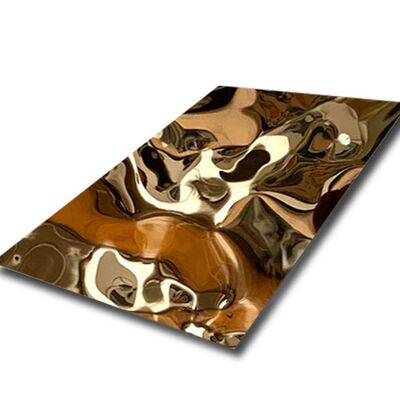 Bom preço SS304 Rose Gold Water Ripple Sheets - 3D Metal Art Decorativo on-line