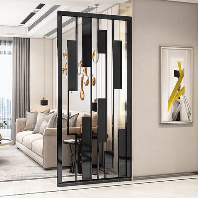 Tela de Privacidade em Aço Inoxidável Preto, Parede Divisória de Metal Elegante
