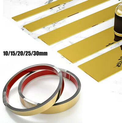 Bom preço Tira de acabamento de metal com borda de aço inoxidável dourado espelhado de luxo para azulejo e porta on-line