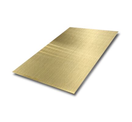 Linha de cabelo Champagne Placa de aço inoxidável dourado, acabamento PVD premium
