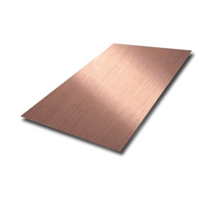 SS304 Linha de cabelo Rosa-Ouro Chapa de aço inoxidável Placa de metal de cor decorativa