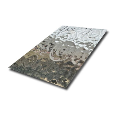 Bom preço Folha de aço inoxidável com ondulação de água com design de gota de chuva para decoração de interiores on-line