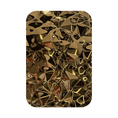 Bom preço Chapa de Aço Inoxidável com Padrão de Diamante 3D, Acabamento Dourado Espelhado e Embutido, Espessura de 0,85mm para Uso Decorativo on-line