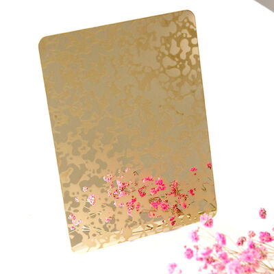 Espelho de ouro gravado 304 chapa de aço inoxidável com espelho / superfície gravada em 1219x3048mm Tamanho