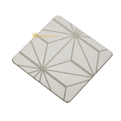 Folha decorativa de aço inoxidável gravada com espelho de prata para decoração de elevador