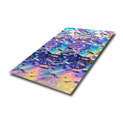 Bom preço Chapa de Aço Inoxidável 304 com Acabamento Espelhado e Ondas, 0.65mm de Espessura para Decoração de Teto on-line