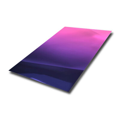 Bom preço Chapa de Aço Inoxidável 304 com Acabamento Espelhado Degradê Rosa e Roxo PVD, Tamanho 4x8 para Decoração de Interiores on-line