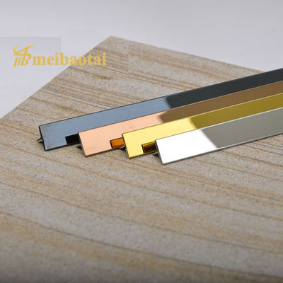 Acabamento de Azulejo em Aço Inoxidável V-Groove Dourado T6X2048mm para Proteção de Borda