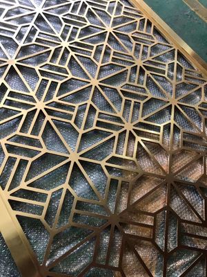 Divisória de ambiente em aço inoxidável com 30mm de espessura em latão antigo, com tamanho personalizado para decoração de hotel