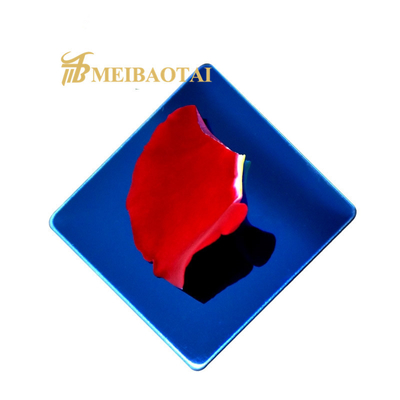 O espelho SS304 201 0.8mm azul coloriu a placa de aço inoxidável da decoração da folha