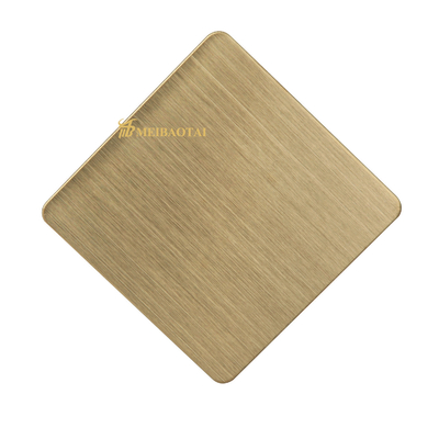 decoração de aço inoxidável do revestimento da cor do ouro da folha da linha fina de 1219x2438mm