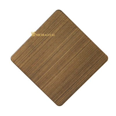 Placa de Parede em Aço Inoxidável 304 com Acabamento Hairline e Filme de PVC 8c em Tamanho 1219x2438mm