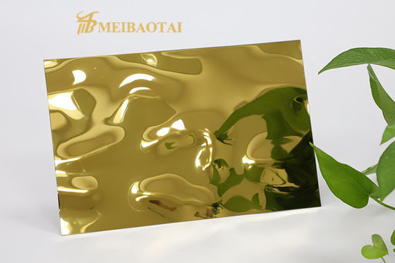 Bom preço Chapa Decorativa de Aço Inoxidável 201 com Padrão Ondulado 0.65mm de Espessura 1219x2438mm para Parede e Teto on-line