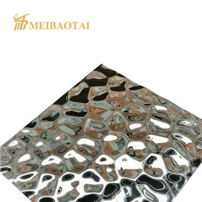 Bom preço 0.65mm espessura espelho de prata acabamento de água ondulação chapa de aço inoxidável padrão DIN para parede decorativa e teto on-line