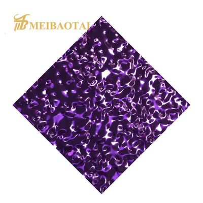0.55mm espessura PVD Roxo revestido 304 Grau de água ondulação chapa de aço inoxidável para teto e parede