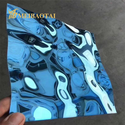 Bom preço Lata de aço inoxidável revestida de água de PVD azul ondulada 0.65mm Espessura 1219x2438mm Placa decorativa de aço inoxidável on-line