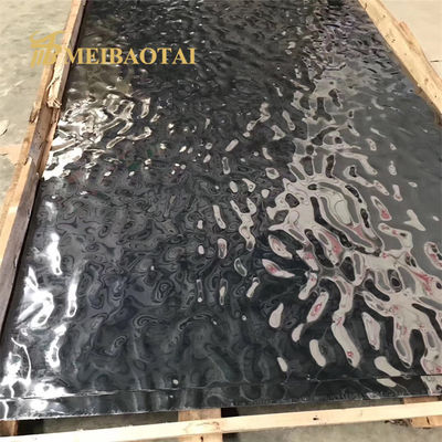 Chapa de Aço Inoxidável 201 com Acabamento Espelhado Prata e Padrão Ondulado, 1m de Largura para Painéis Decorativos