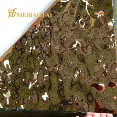 Bom preço Chapa de Aço Inoxidável 304 com Ondulação de Água, Revestimento PVD Dourado e Filme de PVC 7c para Teto Decorativo on-line