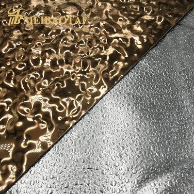 Bom preço Chapa Decorativa de Aço Inoxidável 304 com Revestimento PVD Dourado e Espessura de 0.55mm com Padrão Ondulado on-line