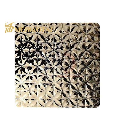 Bom preço 201 Aço inoxidável Ouro Prata PVD revestido Espessura 0,85 mm Chapa de aço inoxidável em relevo para placa decorativa on-line