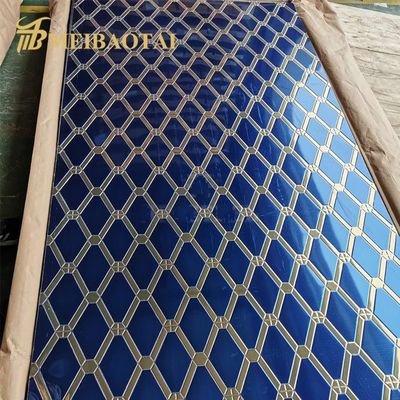 Bom preço Pés misturados de Diamond Pattern Decorative Sheet 4x8 da cor do ouro azul para o contador on-line