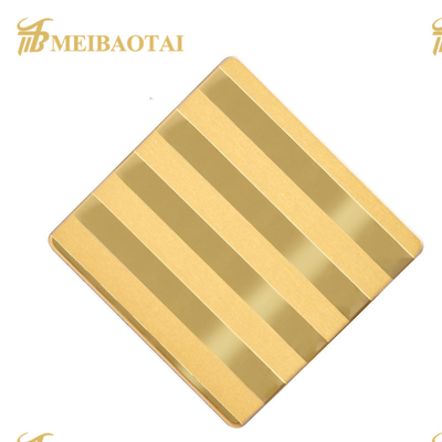 Dureza de aço inoxidável da espessura 200HV da folha 304 1.15mm do espelho dourado de PVD