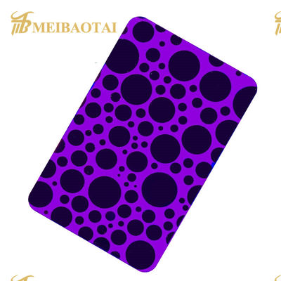 Bom preço Folha de aço inoxidável gravada polonesa do roxo de Pvd com filme de Novancel on-line