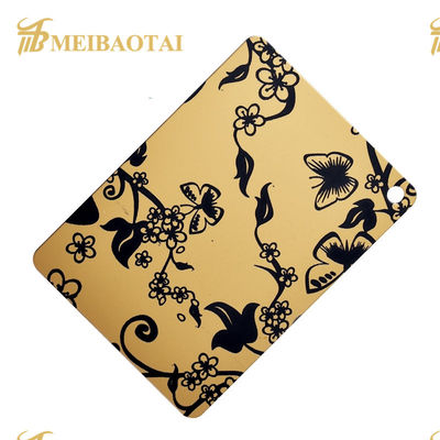 Bom preço Folha gravada de aço inoxidável 1219x2438mm do espelho do revestimento da cor de Pvd on-line