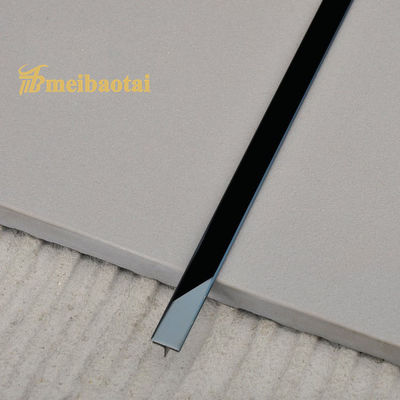 Bom preço Trim de azulejos de aço inoxidável 304 com revestimento PVD preto e perfil T de 6 mm para bordas decorativas on-line