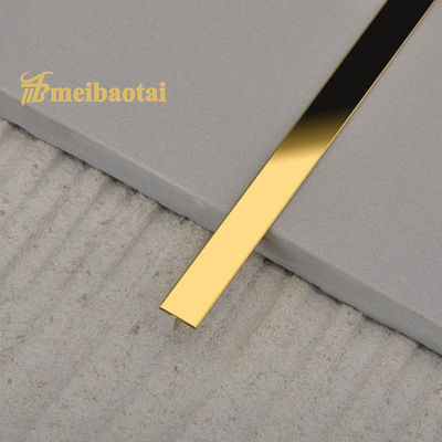 Bom preço Acabamento de Aço Inoxidável Espelhado PVD Dourado Sustentável 20mm SS T para Proteção Decorativa de Parede on-line
