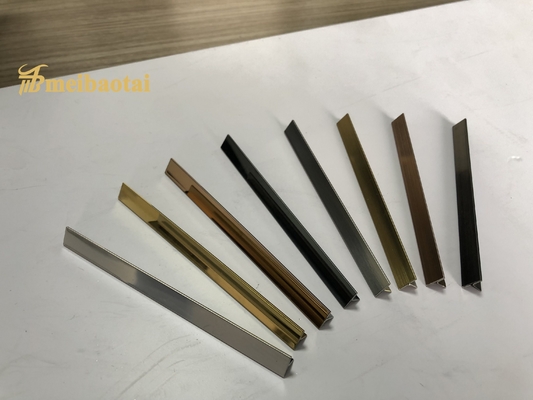 Espelho e linha fina de aço inoxidável decorativos da cor da guarnição da telha do entalhe de T