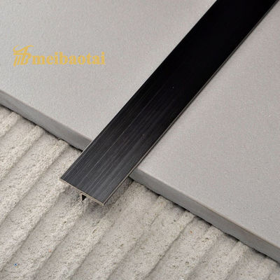Bom preço 304 aço inoxidável T forma de azulejo de guarnição com superfície de linha de cabelo e revestimento PVD preto on-line