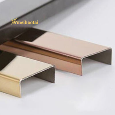 PVD Rosa escovada de ouro de aço inoxidável 10mm Bullnose U