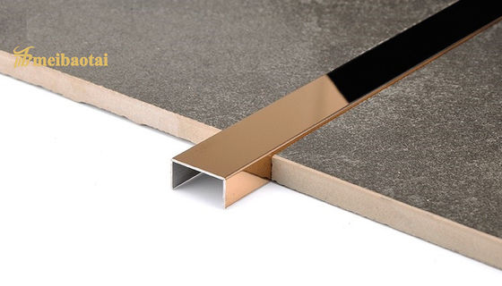 Bom preço Guarnição da guarnição PVD Rose Gold Stainless Steel U da telha do espelho do comprimento de 3048MM on-line