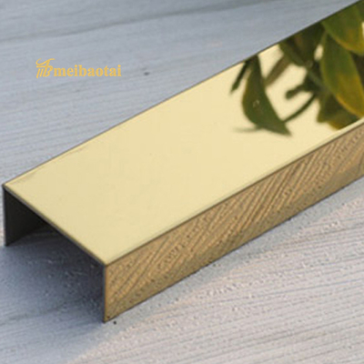 o Pvc 7c escovou a guarnição de aço 8mm da telha, guarnição de aço inoxidável da borda de 304 Backsplash