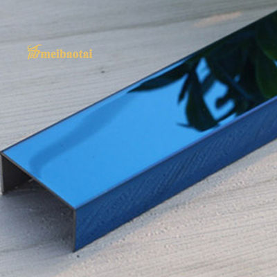 Bom preço Guarnição de aço inoxidável decorativa 20mm da telha, guarnição de aço inoxidável azul de PVD U on-line
